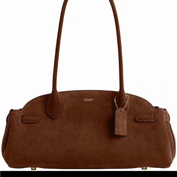 Coach Empire 34 Brown Suede Shoulder Bag - Picture 1 of 2